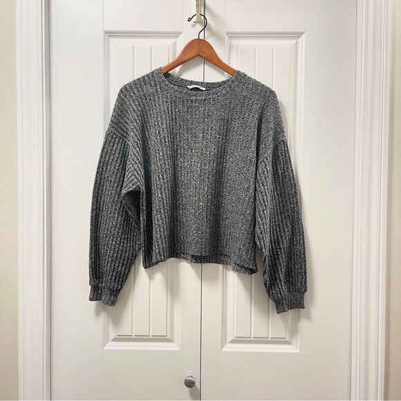 Zara Trafuluc Gray Ribbed Knit Sweater - M - Picture 1 of 12